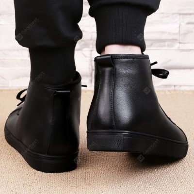 Plush Heating High Gang Leather Boots