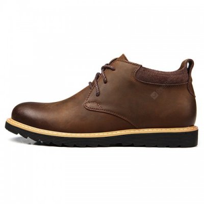 Men's Classic British Style Short Boots Casual Lace-up Shoes