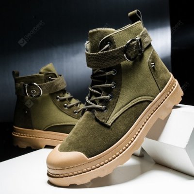 Men Fashion Shoes British Style Round Toe High-top Casual Boots